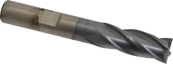Cleveland - 13/32", 1" LOC, 3/8" Shank Diam, 2-11/16" OAL, 4 Flute, Cobalt Square End Mill - Single End, TiCN Finish, Spiral Flute, 30° Helix, Centercutting, Right Hand Cut, Right Hand Flute, Series HGC-4C - Americas Industrial Supply
