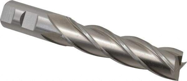 Cleveland - 1", 4" LOC, 1" Shank Diam, 6-1/2" OAL, 4 Flute, Cobalt Square End Mill - Single End, Uncoated, Spiral Flute, 30° Helix, Centercutting, Right Hand Cut, Right Hand Flute, Series HGC-4C - Americas Industrial Supply