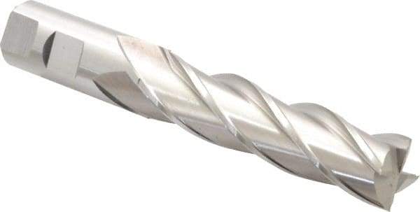 Cleveland - 7/8", 3-1/2" LOC, 7/8" Shank Diam, 5-3/4" OAL, 4 Flute, Cobalt Square End Mill - Single End, Uncoated, Spiral Flute, 30° Helix, Centercutting, Right Hand Cut, Right Hand Flute, Series HGC-4C - Americas Industrial Supply