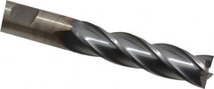 Cleveland - 5/8", 2-1/2" LOC, 5/8" Shank Diam, 4-5/8" OAL, 4 Flute, Cobalt Square End Mill - Single End, TiCN Finish, Spiral Flute, 30° Helix, Centercutting, Right Hand Cut, Right Hand Flute, Series HGC-4C - Americas Industrial Supply