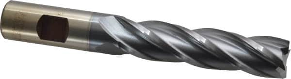 Cleveland - 3/4", 3" LOC, 3/4" Shank Diam, 5-1/4" OAL, 4 Flute, Cobalt Square End Mill - Single End, TiCN Finish, Spiral Flute, 30° Helix, Centercutting, Right Hand Cut, Right Hand Flute, Series HGC-4C - Americas Industrial Supply
