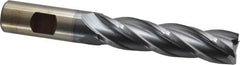 Cleveland - 3/4", 3" LOC, 3/4" Shank Diam, 5-1/4" OAL, 4 Flute, Cobalt Square End Mill - Single End, TiCN Finish, Spiral Flute, 30° Helix, Centercutting, Right Hand Cut, Right Hand Flute, Series HGC-4C - Americas Industrial Supply