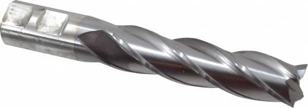 Cleveland - 7/8", 3-1/2" LOC, 7/8" Shank Diam, 5-3/4" OAL, 4 Flute, Cobalt Square End Mill - Single End, TiCN Finish, Spiral Flute, 30° Helix, Centercutting, Right Hand Cut, Right Hand Flute, Series HGC-4C - Americas Industrial Supply