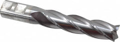 Cleveland - 7/8", 3-1/2" LOC, 7/8" Shank Diam, 5-3/4" OAL, 4 Flute, Cobalt Square End Mill - Single End, TiCN Finish, Spiral Flute, 30° Helix, Centercutting, Right Hand Cut, Right Hand Flute, Series HGC-4C - Americas Industrial Supply