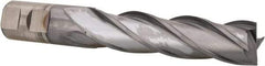 Cleveland - 1", 4" LOC, 1" Shank Diam, 6-1/2" OAL, 4 Flute, Cobalt Square End Mill - Single End, TiCN Finish, Spiral Flute, 30° Helix, Centercutting, Right Hand Cut, Right Hand Flute, Series HGC-4C - Americas Industrial Supply