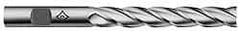 Cleveland - 1", 6" LOC, 1" Shank Diam, 8-1/2" OAL, 4 Flute, Cobalt Square End Mill - Single End, Uncoated, Spiral Flute, 30° Helix, Centercutting, Right Hand Cut, Right Hand Flute, Series HGC-4C - Americas Industrial Supply