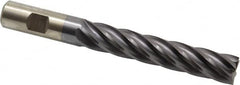 Cleveland - 3/4", 4" LOC, 3/4" Shank Diam, 6-1/4" OAL, 6 Flute, Cobalt Square End Mill - Single End, TiCN Finish, Spiral Flute, 30° Helix, Centercutting, Right Hand Cut, Right Hand Flute, Series HGC-4C - Americas Industrial Supply