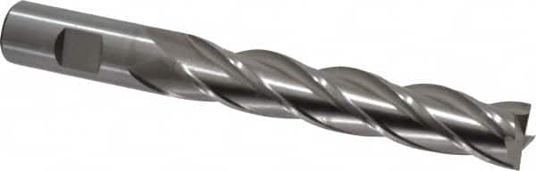 Cleveland - 3/4", 4" LOC, 3/4" Shank Diam, 6-1/4" OAL, 4 Flute, Cobalt Square End Mill - Single End, Uncoated, Spiral Flute, 30° Helix, Centercutting, Right Hand Cut, Right Hand Flute, Series HGC-4C - Americas Industrial Supply