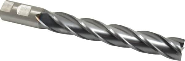 Cleveland - 1", 6" LOC, 1" Shank Diam, 8-1/2" OAL, 4 Flute, Cobalt Square End Mill - Single End, TiCN Finish, Spiral Flute, 30° Helix, Centercutting, Right Hand Cut, Right Hand Flute, Series HGC-4C - Americas Industrial Supply