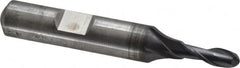 Cleveland - 3/16" Diam, 1/2" LOC, 2 Flute Cobalt Ball End Mill - TiCN Finish, Single End, 2-3/8" OAL, 3/8" Shank Diam, Spiral Flute - Americas Industrial Supply