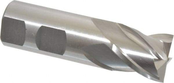 Cleveland - 1", 1" LOC, 1" Shank Diam, 3-1/2" OAL, 4 Flute, Powdered Metal Square End Mill - Single End, Uncoated, Spiral Flute, 37° Helix, Centercutting, Right Hand Cut, Right Hand Flute, Series PM-4 - Americas Industrial Supply