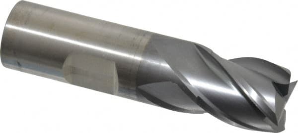 Cleveland - 3/4", 3/4" LOC, 3/4" Shank Diam, 3" OAL, 4 Flute, Powdered Metal Square End Mill - Single End, TiCN Finish, Spiral Flute, 37° Helix, Centercutting, Right Hand Cut, Right Hand Flute, Series PM-4 - Americas Industrial Supply