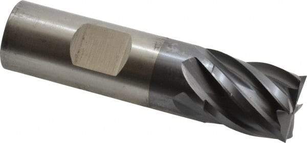 Cleveland - 3/4", 3/4" LOC, 3/4" Shank Diam, 3" OAL, 6 Flute, Powdered Metal Square End Mill - Single End, TiCN Finish, Spiral Flute, 37° Helix, Centercutting, Right Hand Cut, Right Hand Flute, Series PM-4 - Americas Industrial Supply