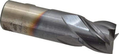 Cleveland - 7/8", 31.75mm LOC, 7/8" Shank Diam, 3-1/8" OAL, 4 Flute, Powdered Metal Square End Mill - Single End, TiCN Finish, Spiral Flute, 37° Helix, Centercutting, Right Hand Cut, Right Hand Flute, Series PM-4 - Americas Industrial Supply