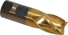 Cleveland - 1", 1" LOC, 1" Shank Diam, 3-1/2" OAL, 4 Flute, Powdered Metal Square End Mill - Single End, TiN Finish, Spiral Flute, 37° Helix, Centercutting, Right Hand Cut, Right Hand Flute, Series PM-4 - Americas Industrial Supply