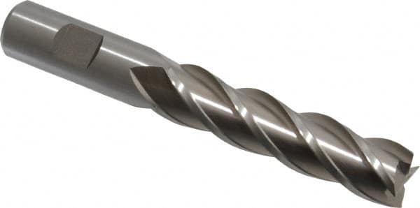 Cleveland - 3/4", 3" LOC, 3/4" Shank Diam, 5-1/4" OAL, 4 Flute, Powdered Metal Square End Mill - Single End, Uncoated, Spiral Flute, 37° Helix, Centercutting, Right Hand Cut, Right Hand Flute, Series PM-4 - Americas Industrial Supply