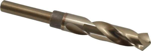 Chicago-Latrobe - 3/4" Drill, 118° Point, Cobalt Silver Deming & Reduced Shank Drill Bit - Oxide/Gold Finish, 6" OAL, Straight Shank, 3-1/8" Flute Length, Right Hand Cut, Split Point, Spiral Flute, Regular Spiral - Americas Industrial Supply