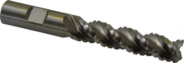 Cleveland - 5/8" Diam, Coarse Pitch, 2-1/2" LOC, 3 Flute Powdered Metal Corner Radius Roughing End Mill - Uncoated, 4-5/8" OAL, 5/8" Shank Diam, Single End, Centercutting, 42° Helix - Americas Industrial Supply