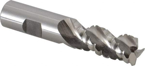 Cleveland - 3/4" Diam, Coarse Pitch, 1-5/8" LOC, 3 Flute Powdered Metal Corner Radius Roughing End Mill - Uncoated, 3-7/8" OAL, 3/4" Shank Diam, Single End, Centercutting, 42° Helix - Americas Industrial Supply