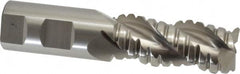 Cleveland - 1" Diam, Coarse Pitch, 2" LOC, 3 Flute Powdered Metal Corner Radius Roughing End Mill - Uncoated, 4-1/2" OAL, 1" Shank Diam, Single End, Centercutting, 42° Helix - Americas Industrial Supply
