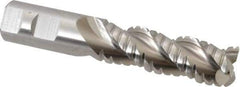 Cleveland - 1" Diam, Coarse Pitch, 3" LOC, 3 Flute Powdered Metal Corner Radius Roughing End Mill - Uncoated, 5-1/2" OAL, 1" Shank Diam, Single End, Centercutting, 42° Helix - Americas Industrial Supply