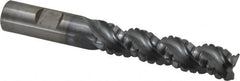 Cleveland - 5/8" Diam, Coarse Pitch, 2-1/2" LOC, 3 Flute Powdered Metal Corner Radius Roughing End Mill - TiCN Finish, 4-5/8" OAL, 5/8" Shank Diam, Single End, Centercutting, 42° Helix - Americas Industrial Supply