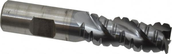 Cleveland - 3/4" Diam, Coarse Pitch, 1-5/8" LOC, 3 Flute Powdered Metal Corner Radius Roughing End Mill - TiCN Finish, 3-7/8" OAL, 3/4" Shank Diam, Single End, Centercutting, 42° Helix - Americas Industrial Supply