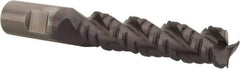 Cleveland - 3/4" Diam, Coarse Pitch, 3" LOC, 3 Flute Powdered Metal Corner Radius Roughing End Mill - TiCN Finish, 5-1/4" OAL, 3/4" Shank Diam, Single End, Centercutting, 42° Helix - Americas Industrial Supply