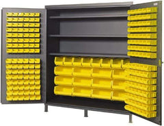 Valley Craft - 3 Shelf 212 Bin Storage Cabinet - Steel, 72" Wide x 24" Deep x 84" High, Gray - Americas Industrial Supply
