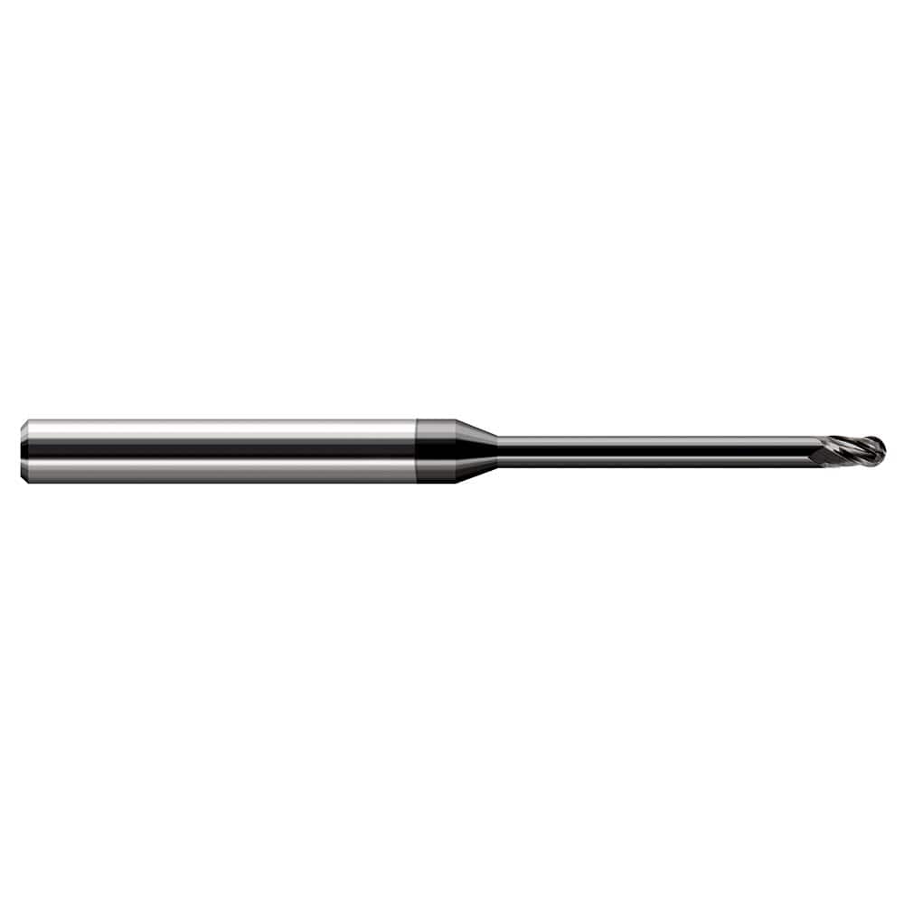 Harvey Tool - 1/4" Diam, 3/8" LOC, 3 Flute Solid Carbide Ball End Mill - Exact Industrial Supply