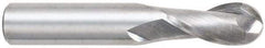 OSG - 5/16" Diam, 13/16" LOC, 2 Flute Solid Carbide Ball End Mill - TiCN Finish, Single End, 2-1/2" OAL, 5/16" Shank Diam, Spiral Flute - Americas Industrial Supply
