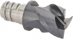 Iscar - MM EC Grade IC908 Carbide End Milling Tip Insert - TiAlN Finish, 3 Flutes, 5/16" Cutting Diam, 0.2" Depth of Cut, 0.39" Extension, 45° Helix - Americas Industrial Supply