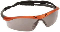 MCR Safety - Gray Lenses, Framed Safety Glasses - Anti-Fog, Scratch Resistant, Nuclear Orange Polycarbonate Frame, Size Universal, Wrap Around - Americas Industrial Supply