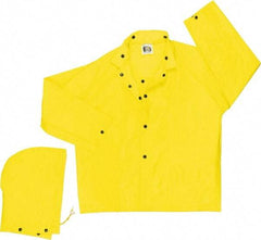 MCR Safety - Size 2XL, Yellow, Rain Jacket - 62" Chest, Attached Hood - Americas Industrial Supply