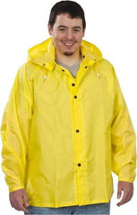 MCR Safety - Size L, Yellow, Rain Jacket - 58" Chest, Detachable Hood - Americas Industrial Supply