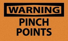 NMC - "Warning - Pinch Points", 10" Long x 14" Wide, Rigid Plastic Safety Sign - Rectangle, 0.05" Thick, Use for Accident Prevention - Americas Industrial Supply