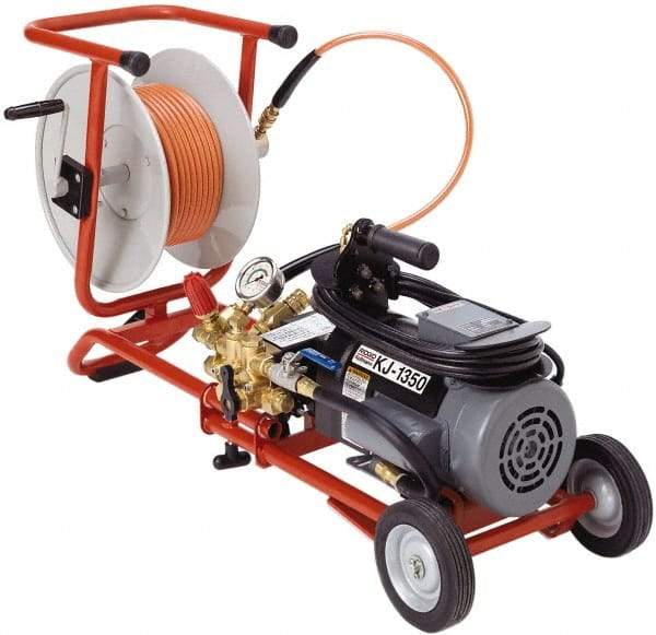 Ridgid - Electric Jet Battery Drain Cleaning Machine - For 1-1/4" to 4" Pipe, 3/16" x 100' Cable - Americas Industrial Supply