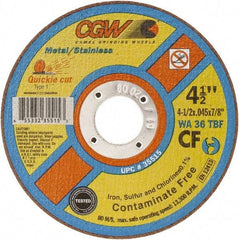 Camel Grinding Wheels - 7" 36 Grit Aluminum Oxide Cutoff Wheel - 1/16" Thick, 7/8" Arbor, 8,500 Max RPM - Americas Industrial Supply