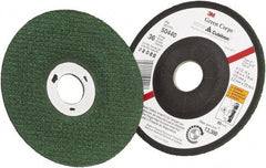 3M - 36 Grit, 4-1/2" Wheel Diam, 1/8" Wheel Thickness, 7/8" Arbor Hole, Type 27 Depressed Center Wheel - Ceramic - Americas Industrial Supply