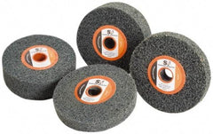 Standard Abrasives - 3" Diam, 1/4" Face Width, 1/4" Center Hole, Medium Grade, Silicon Carbide Deburring Wheel - Unitized, Soft Density 5 Grade, 12,000 RPM - Americas Industrial Supply