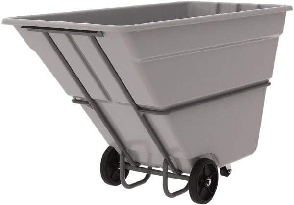 Akro-Mils - 2,000 Lb Load Capacity, 1 1/2 Cu Yd, Plastic Tilt Truck - 39" Wide x 85" Long x 51" High, Gray - Americas Industrial Supply