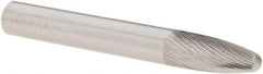 M.A. Ford - 1/4" Cut Diam, 1/4" Shank Diam, Tree with Radius Head Double Cut Burr - Carbide, Radius End, 5/8" LOC, 2" OAL - Americas Industrial Supply