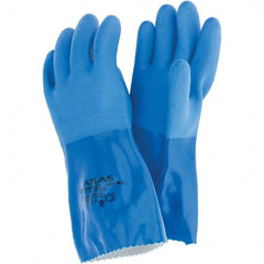 SHOWA - 22 mil Thick, Chemical Resistant Gloves - SZ10 PVC DIP BLU 1/PR SEAMLESS KEVLAR GLOVES - Americas Industrial Supply