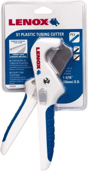 Lenox - 3/8" to 1" Pipe Capacity, Tube Cutter - Cuts Plastic, Rubber, PVC, CPVC - Americas Industrial Supply