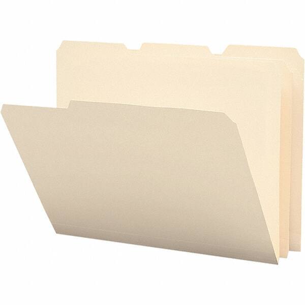 SMEAD - 11-5/8 x 9-1/2", Letter Size, Manila, File Folders with Top Tab - Assorted Tab Cut Location - Americas Industrial Supply