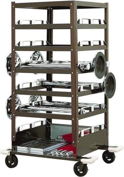 Tensator - 450 Lb Capacity, 32" Wide x 32" Long x 72" High Storage Rack Cart - 6 Shelf, Steel, Rubber Casters - Americas Industrial Supply