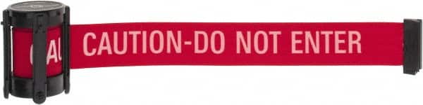 Tensator - 5" High x 90" Long x 2" Wide Barrier Replacement Cassette - Plastic, Black Powder Finish, Red, Use with Tensabarrier - Americas Industrial Supply