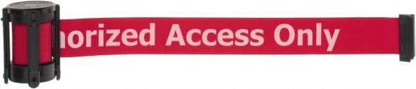 Tensator - 5" High x 90" Long x 2" Wide Barrier Replacement Cassette - Plastic, Black Powder Finish, Red, Use with Tensabarrier - Americas Industrial Supply