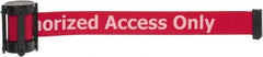 Tensator - 5" High x 90" Long x 2" Wide Barrier Replacement Cassette - Plastic, Black Powder Finish, Red, Use with Tensabarrier - Americas Industrial Supply