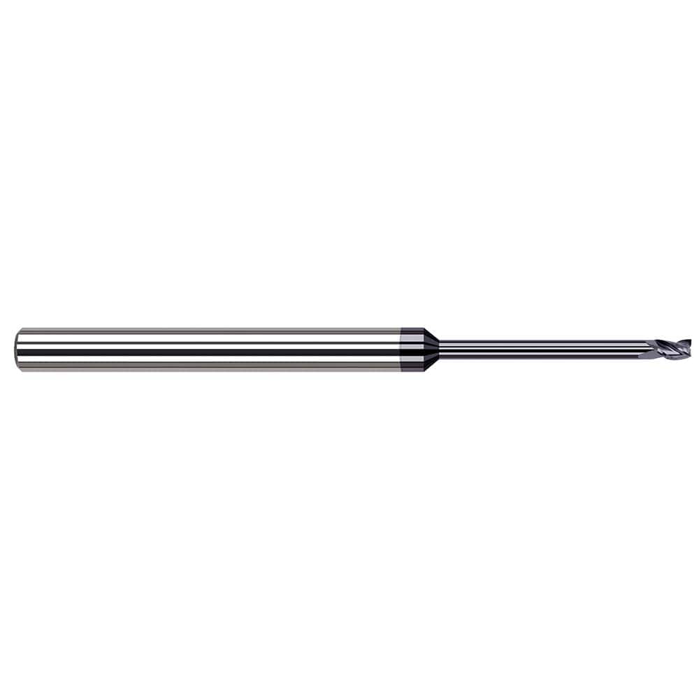 Harvey Tool - 0.025", 0.037" LOC, 1/8" Shank Diam, 2-1/2" OAL, 3 Flute Solid Carbide Square End Mill - Exact Industrial Supply